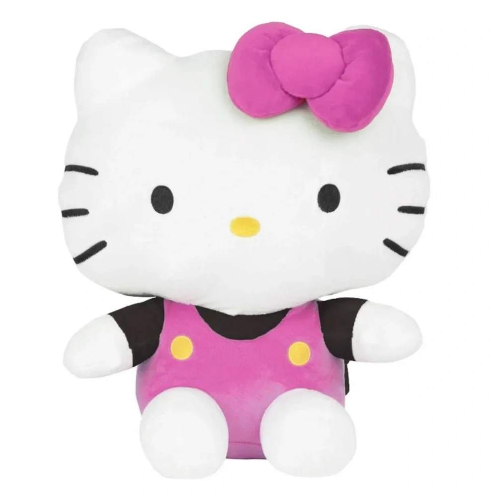 Nwot Hello Kitty Soft Plush Backpack Web Straps Pink White Zip Pocket - Picture 5 of 12